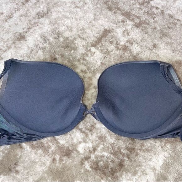 - 32DD Victoria's Secret steel blue/gray underwire push up bra - Picture 5 of 9
